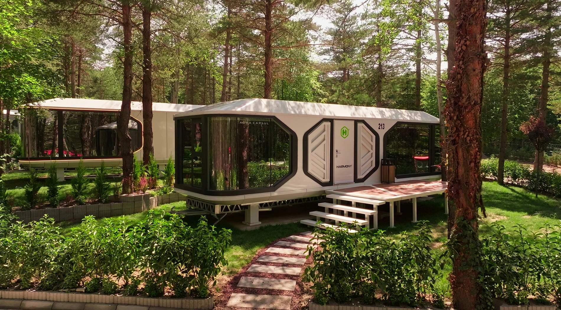 Capsule House in the forest